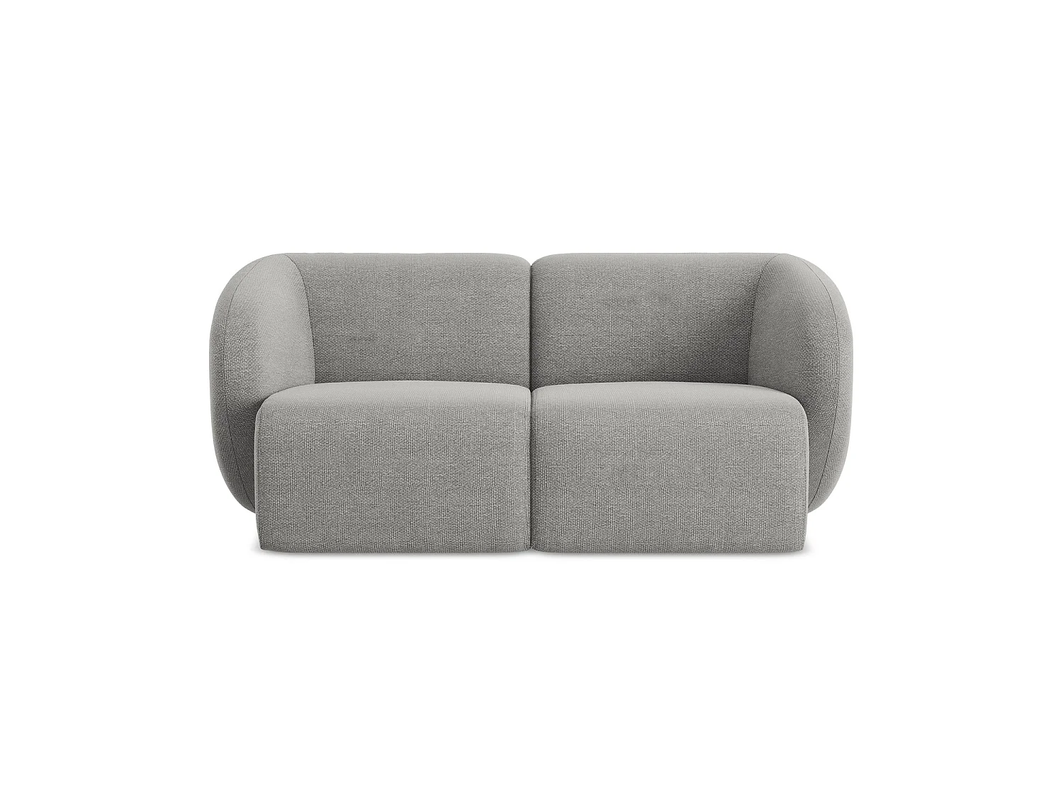 Tweezits modulaire bank van lichtgrijs bouclé - CERVO