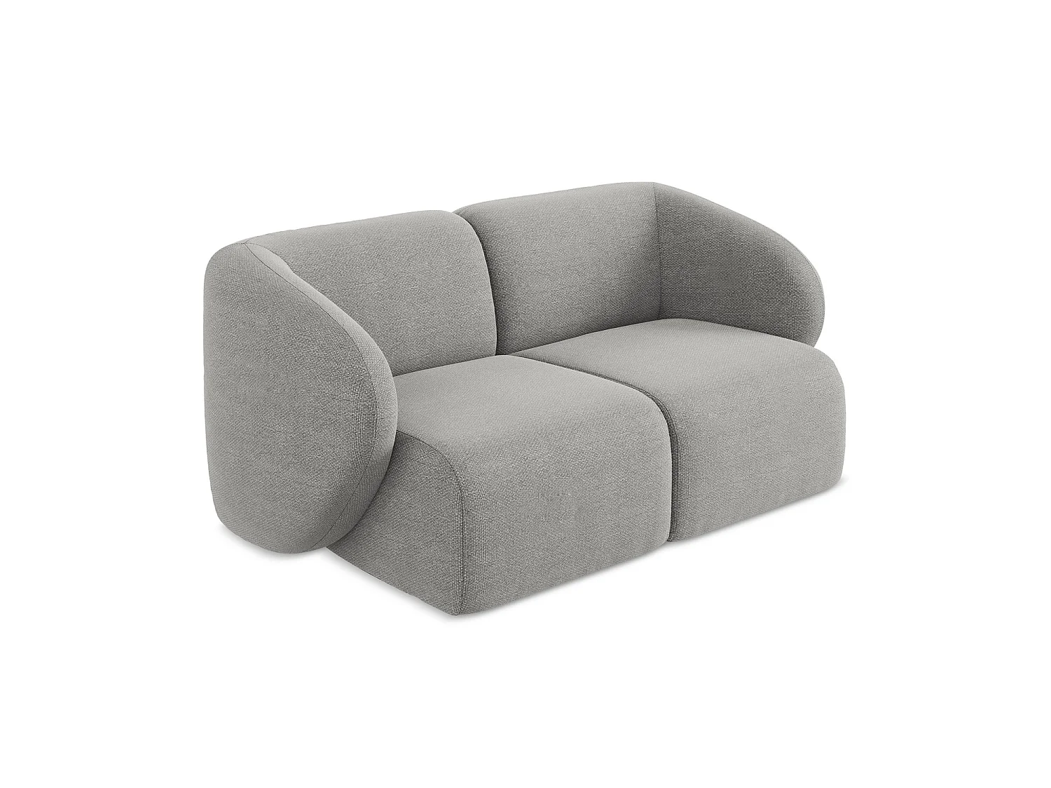 Tweezits modulaire bank van lichtgrijs bouclé - CERVO