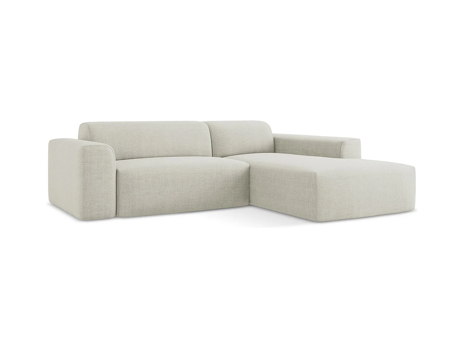 3-Sitzer Modulares Ecksofa - Ecke Rechts - Strukturstoff - Hell beige - KELI