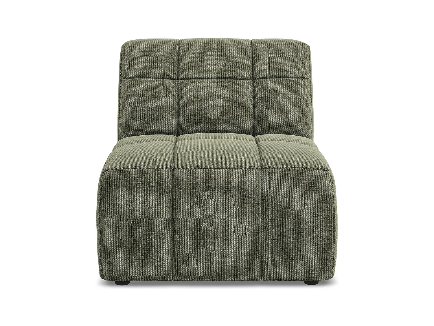 Bankmodule midden van olijfgroen bouclé - ALOHA