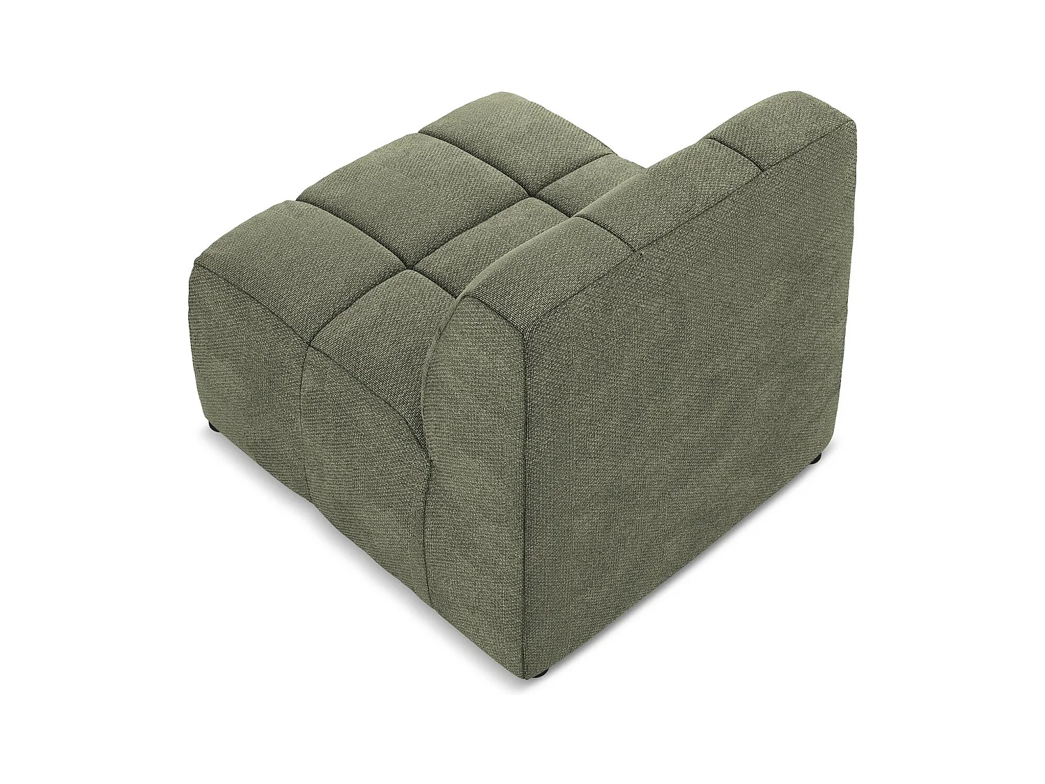 Bankmodule midden van olijfgroen bouclé - ALOHA