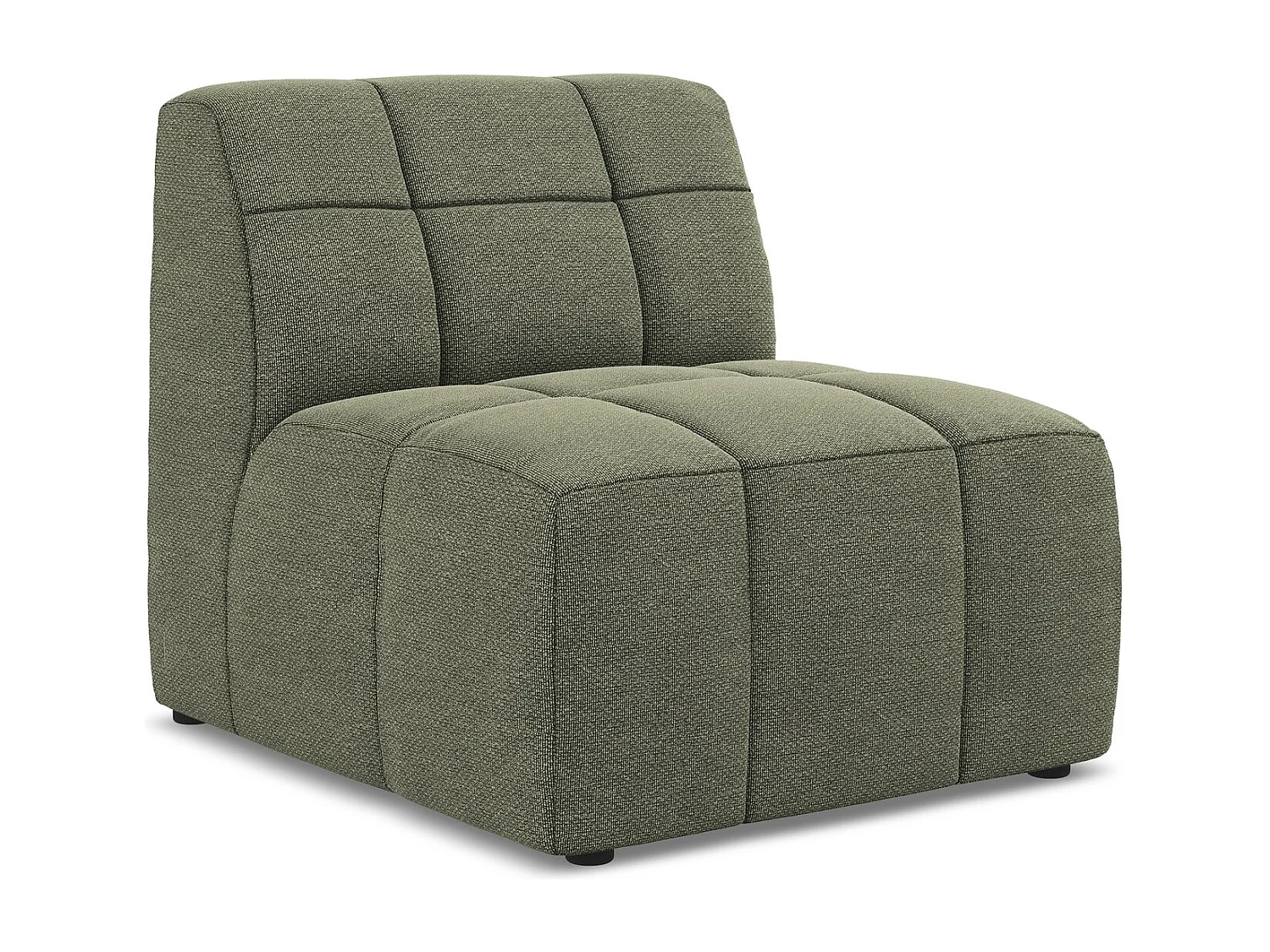 Fauteuil pour canapé modulable en tissu bouclette - olive - ALOHA