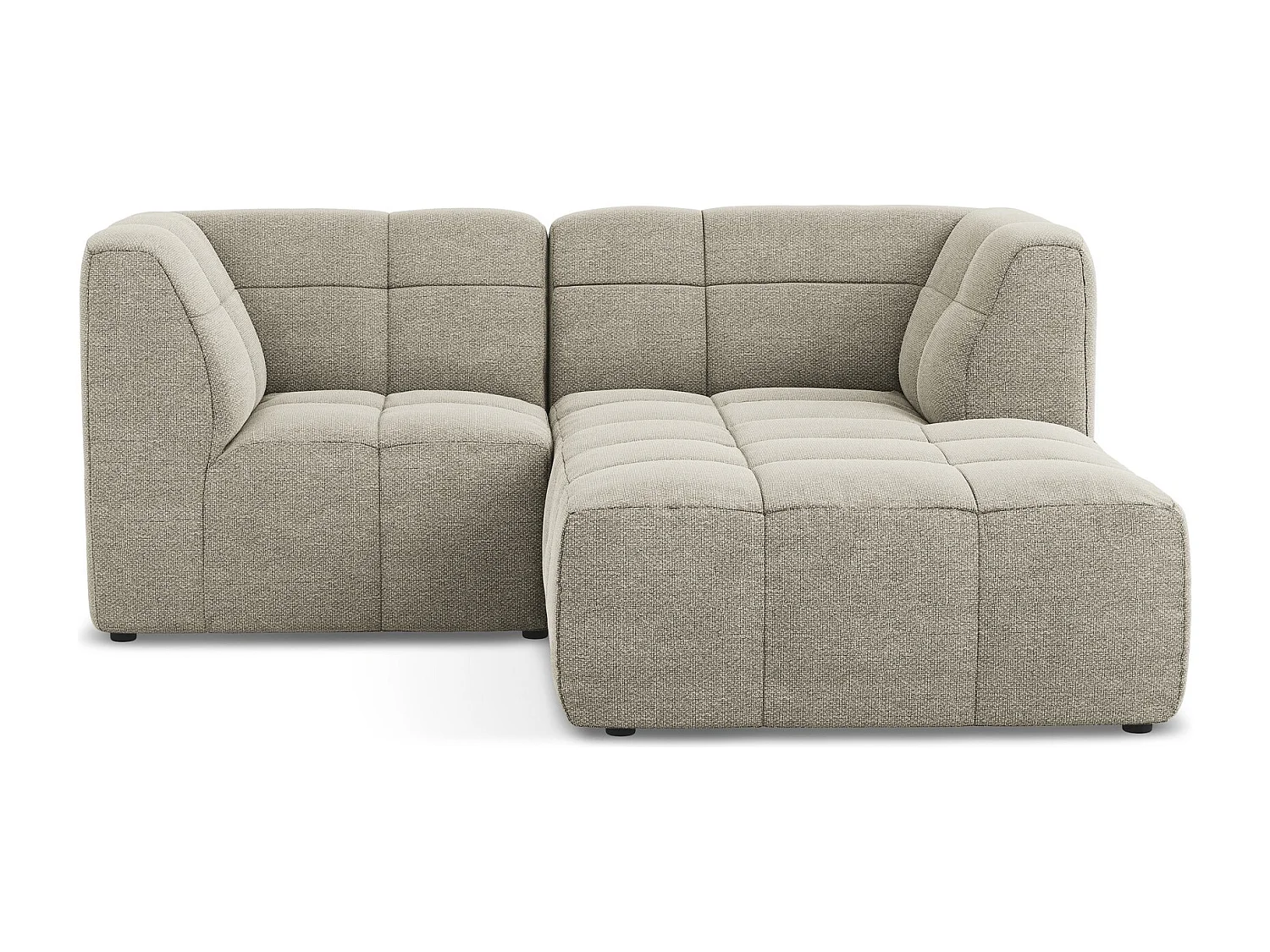 Modulaire hoekbank rechts van taupe bouclé - ALOHA