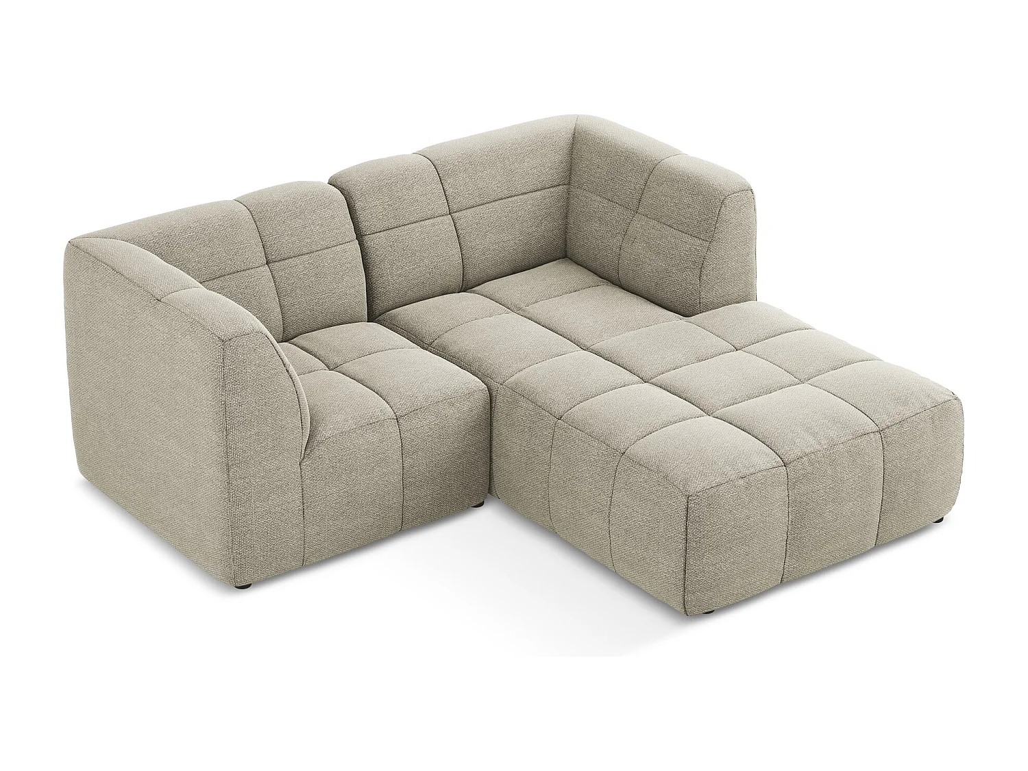 Modulaire hoekbank rechts van taupe bouclé - ALOHA