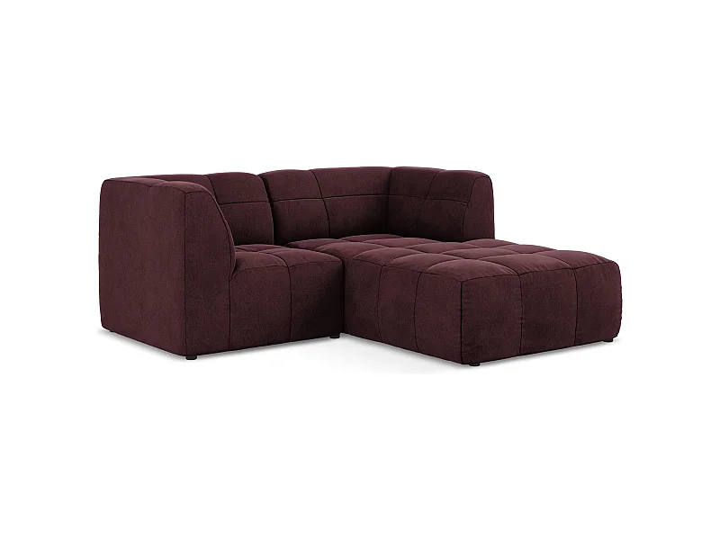 2,5-Sitzer Modulares Ecksofa - Ecke Rechts - Samt - Burgund - ALOHA