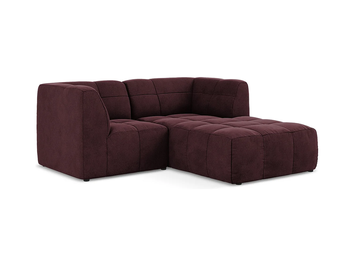 2,5-Sitzer Modulares Ecksofa - Ecke Rechts - Samt - Burgund - ALOHA
