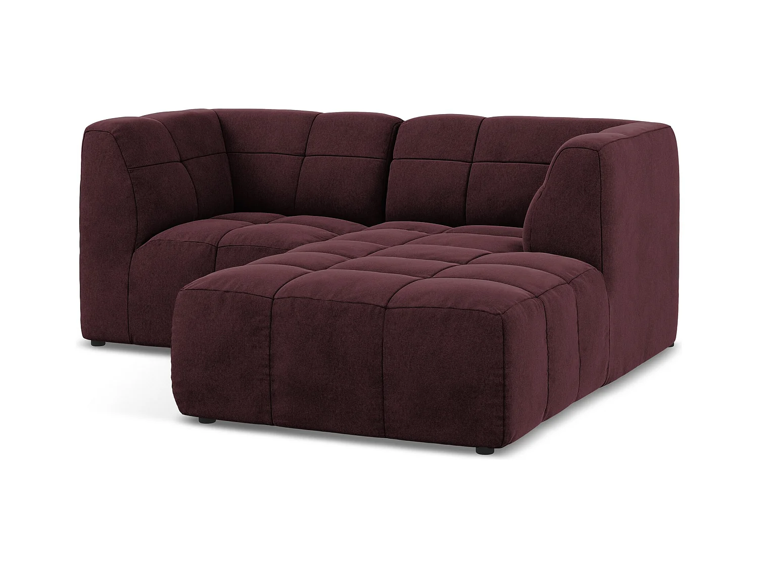 2,5-Sitzer Modulares Ecksofa - Ecke Rechts - Samt - Burgund - ALOHA