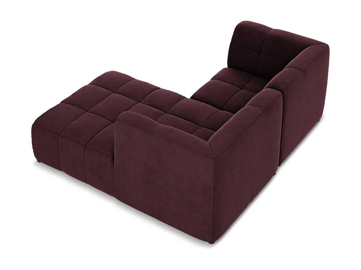 2,5-Sitzer Modulares Ecksofa - Ecke Rechts - Samt - Burgund - ALOHA