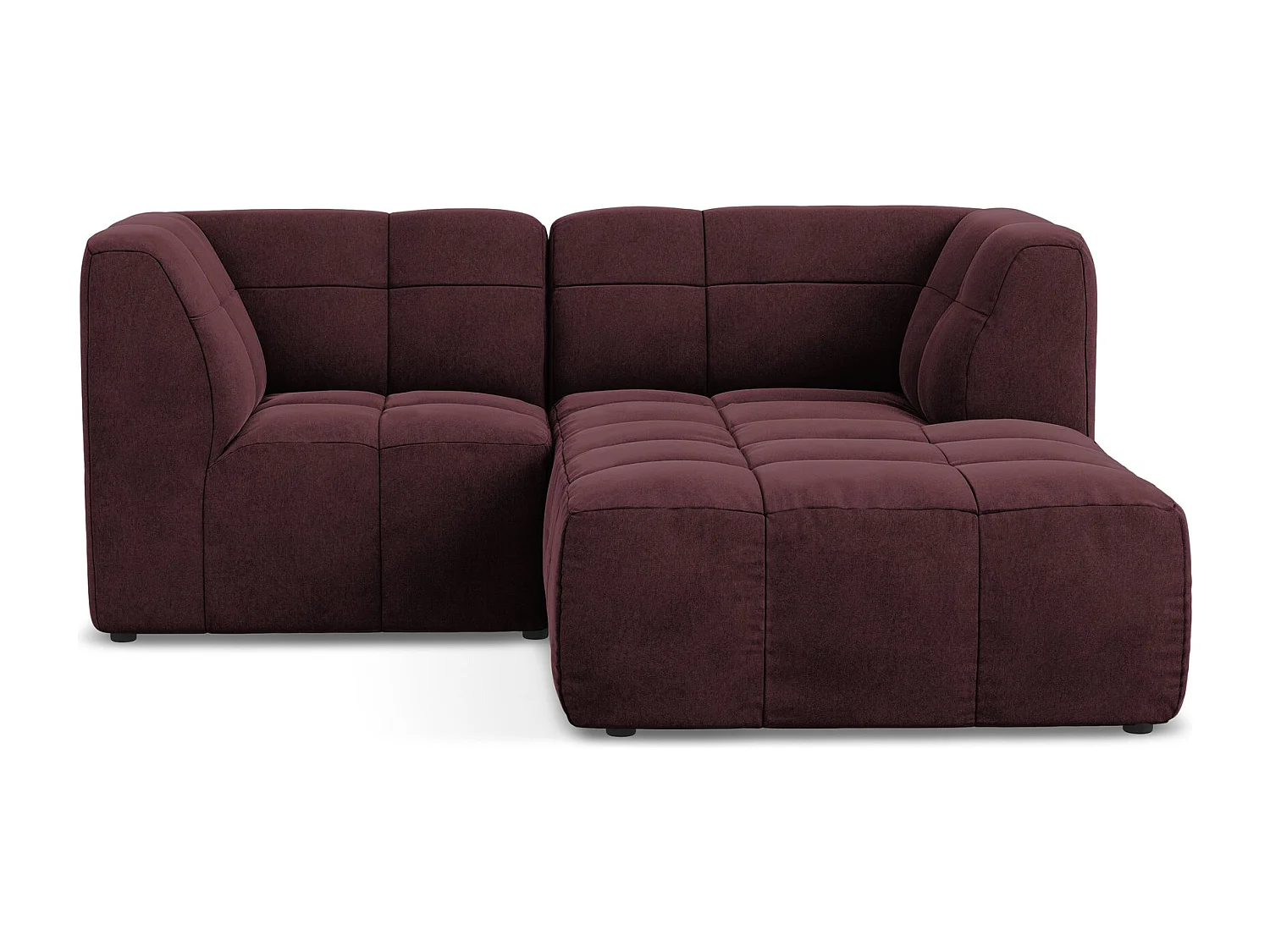 2,5-Sitzer Modulares Ecksofa - Ecke Rechts - Samt - Burgund - ALOHA