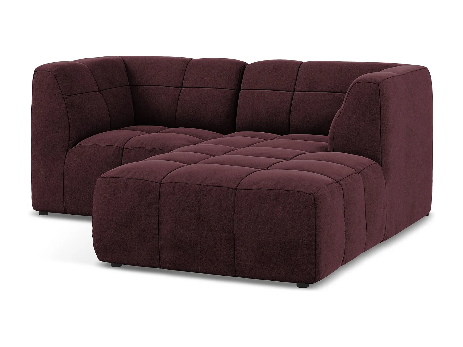 2,5-Sitzer Modulares Ecksofa - Ecke Rechts - Samt - Burgund - ALOHA