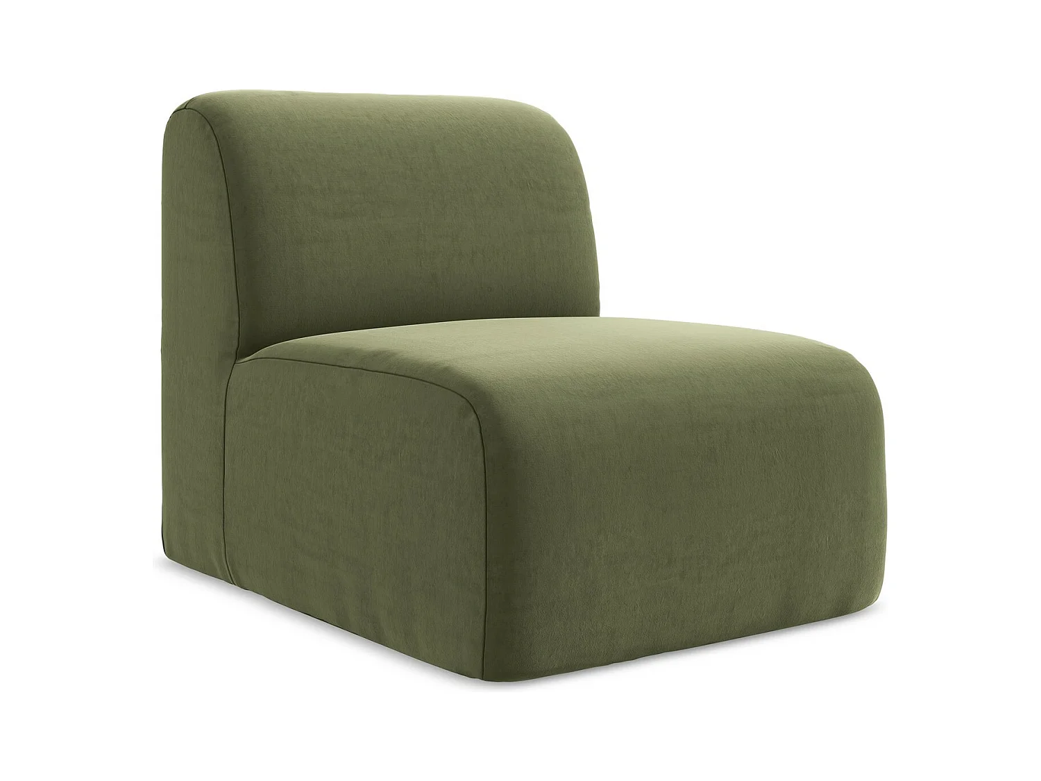 Modular - Mittelsofa - Samt - Olive - LANI