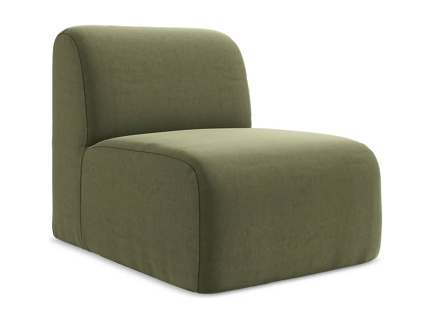 Fauteuil pour canapé modulable en velours - olive - LANI