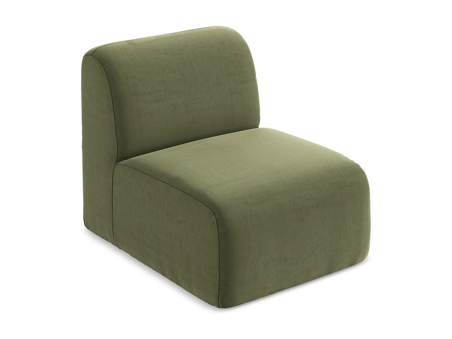 Fauteuil pour canapé modulable en velours - olive - LANI