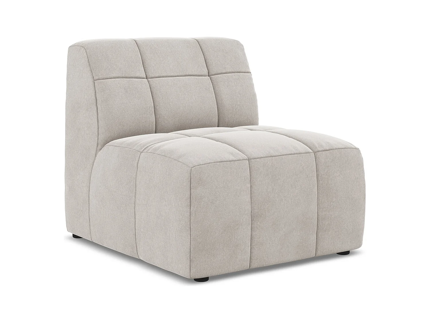Fauteuil pour canapé modulable en velours - beige clair - ALOHA