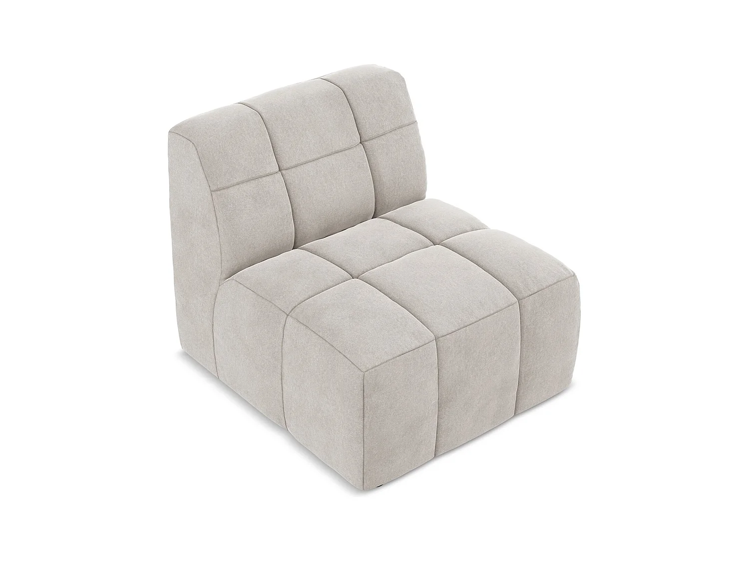 Fauteuil pour canapé modulable en velours - beige clair - ALOHA