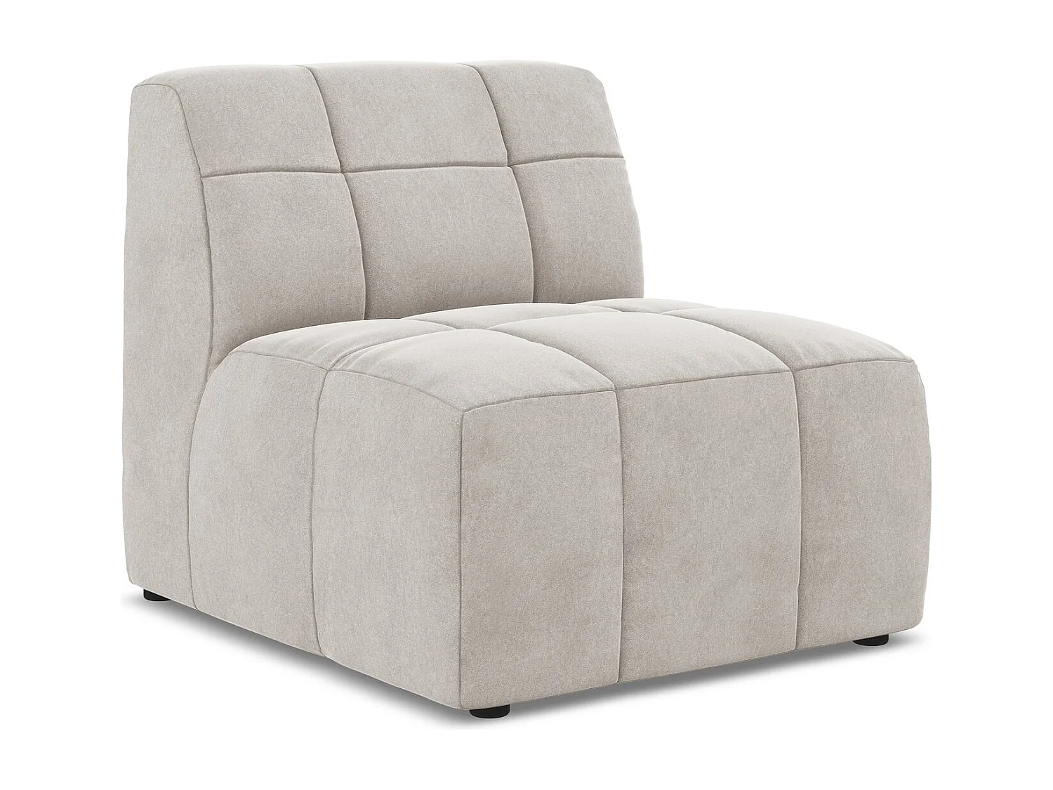 Fauteuil pour canapé modulable en velours - beige clair - ALOHA