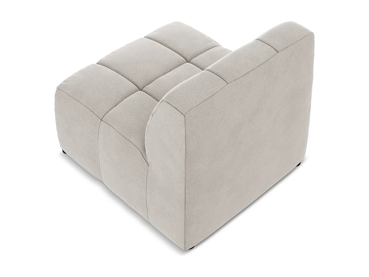 Fauteuil pour canapé modulable en velours - beige clair - ALOHA