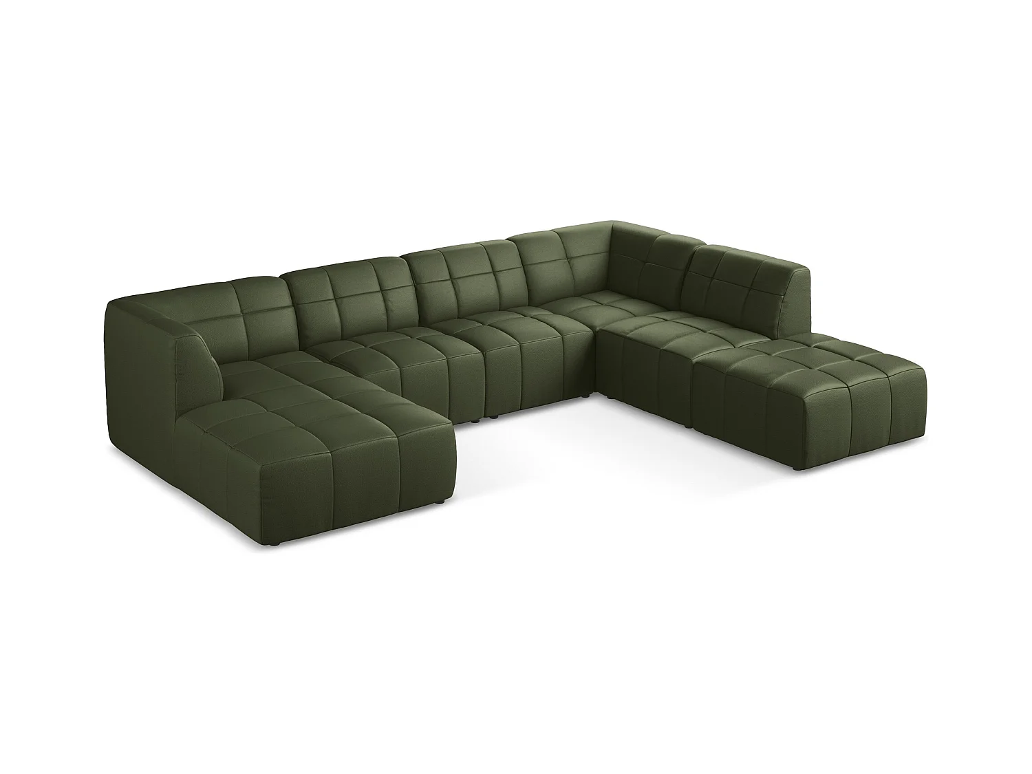 Panoramische hoekbank van groente kunstleer - ALOHA