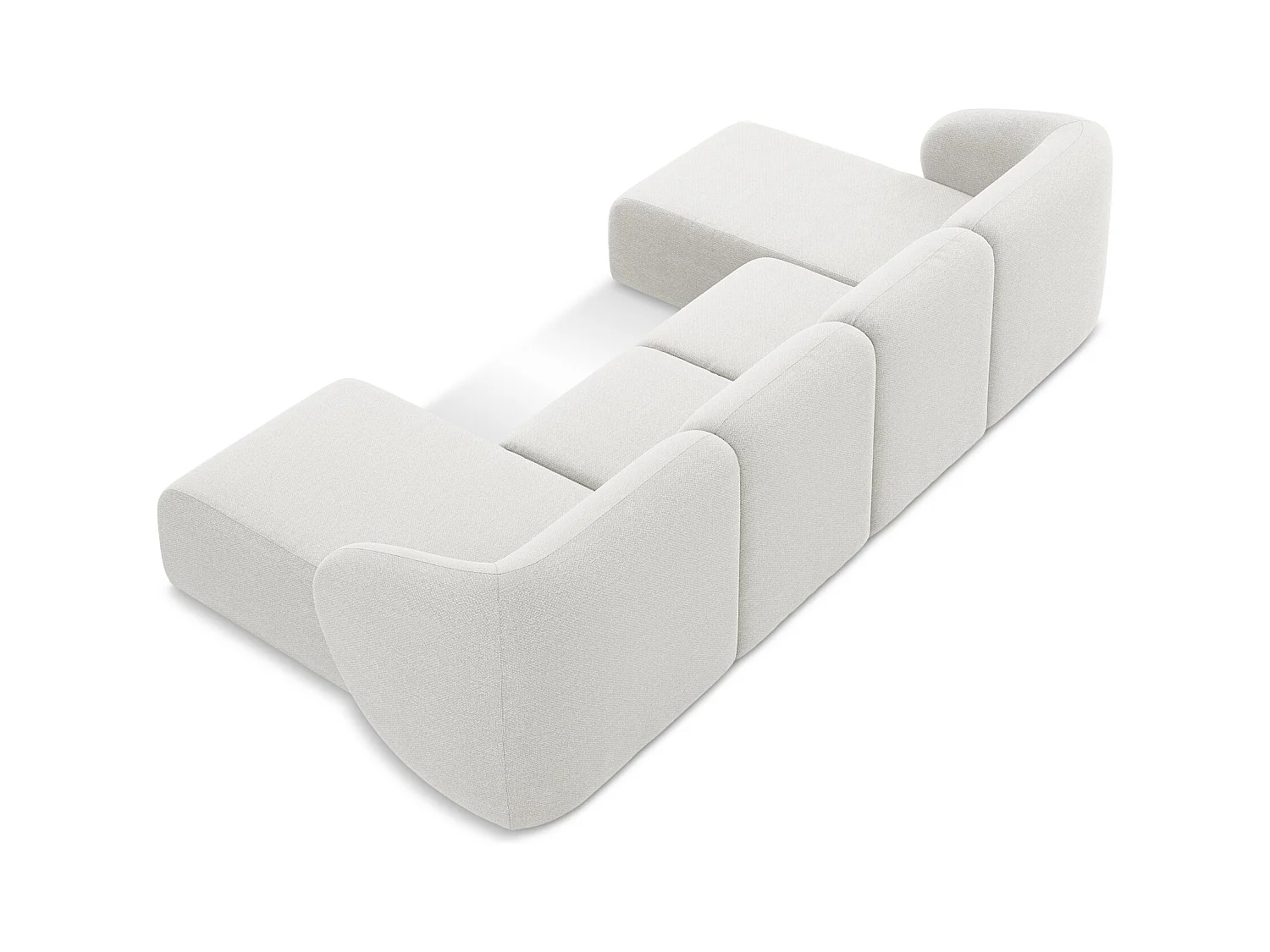 Große Wohnlandschaft - - Bouclé - Weiß - LANI