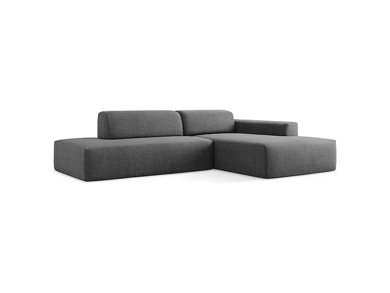 3-Sitzer Modulares Ecksofa - Ecke Links - Strukturstoff - Dunkelgrau - KELI