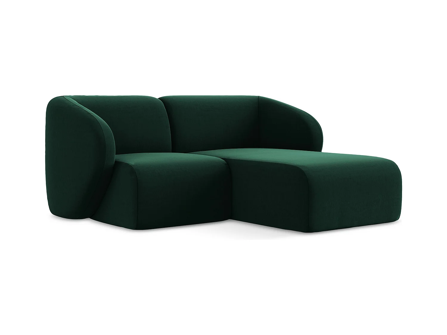 2,5-Sitzer Modulares Ecksofa - Ecke Rechts - Samt - Flaschengrün - LANI