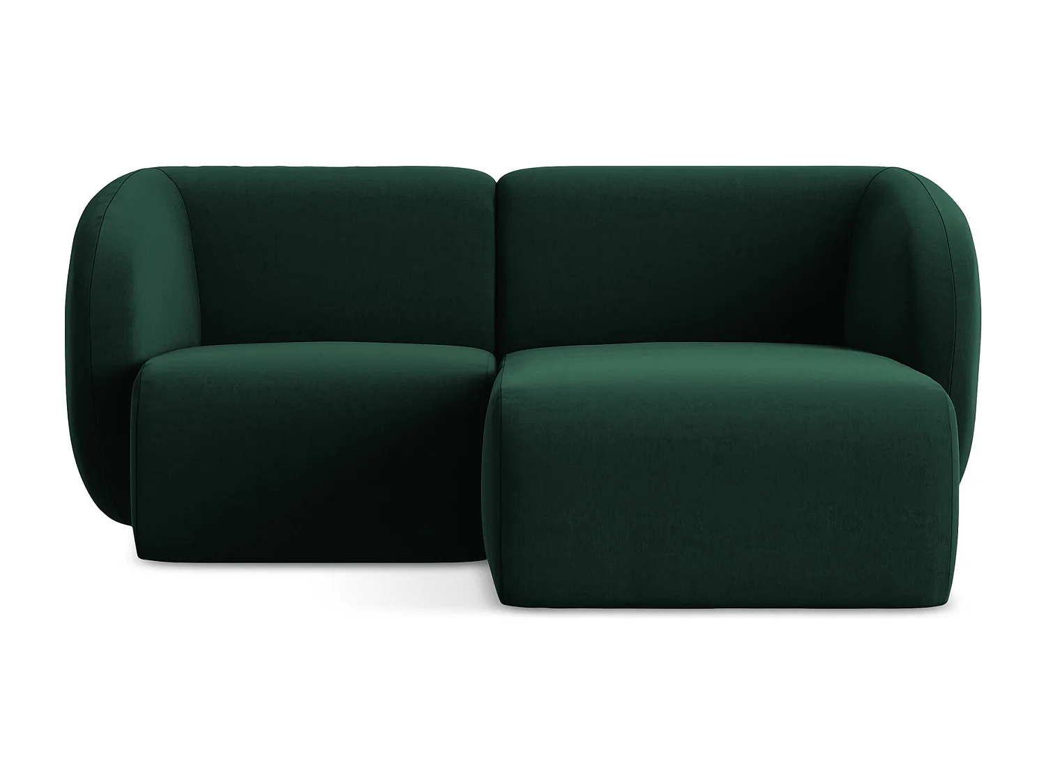 Modulaire hoekbank rechts van flessengroen velours - LANI