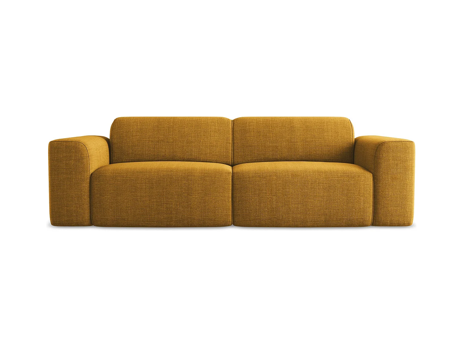 2-Sitzer Sofa - - Strukturstoff - Senf - KELI