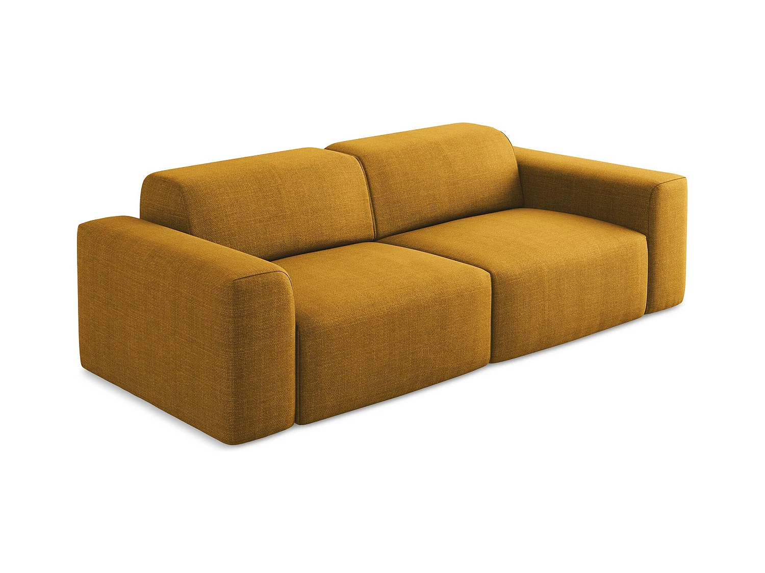2-Sitzer Sofa - - Strukturstoff - Senf - KELI