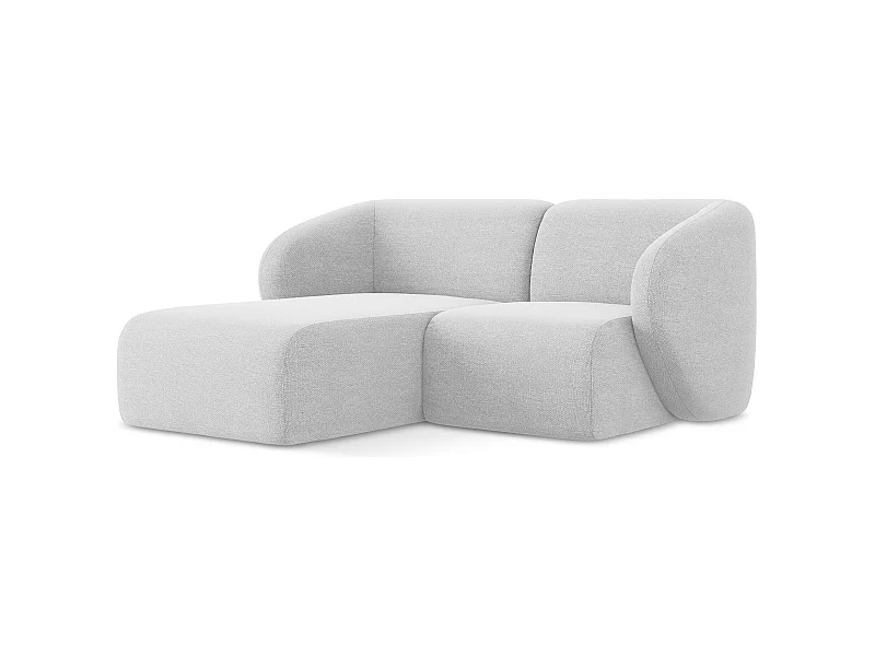2,5-Sitzer Modulares Ecksofa - Ecke Links - Bouclé - Silber - LANI