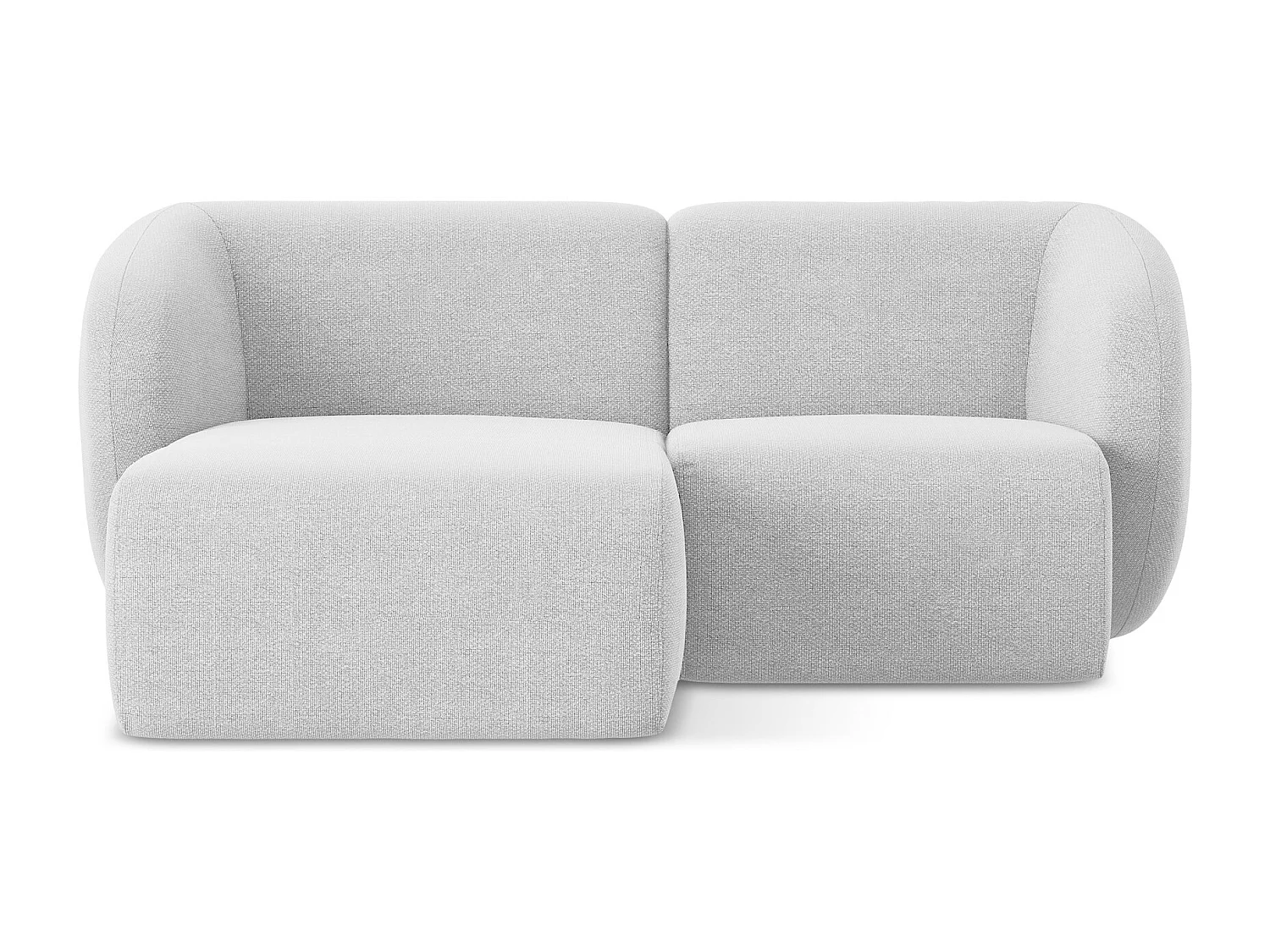 Canapé d'angle 2,5 places modulaire gauche en tissu bouclette - argent - LANI