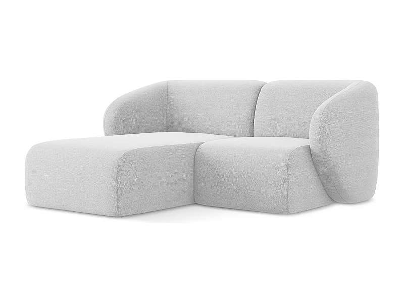 Modulaire hoekbank links van zilver bouclé - LANI