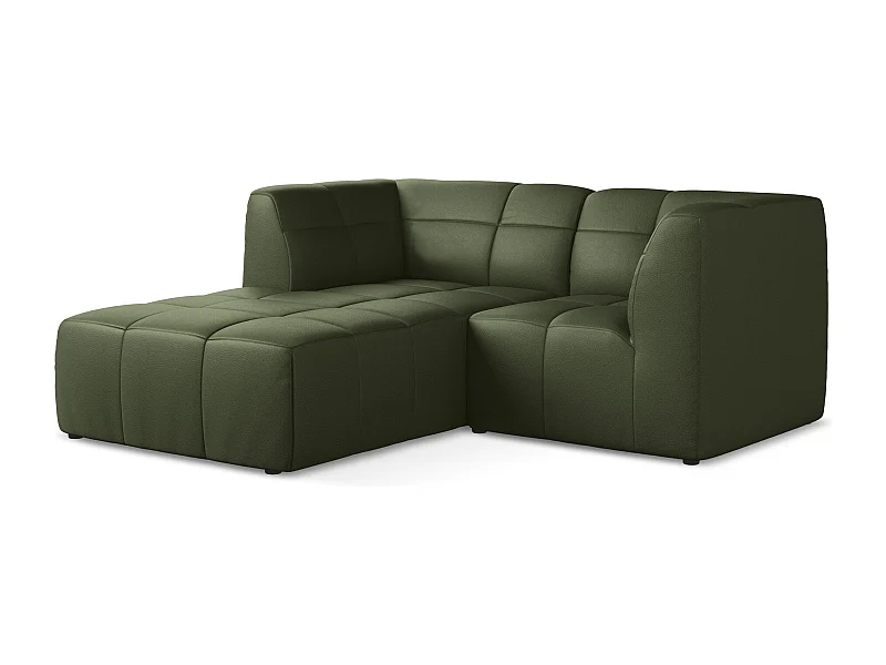 2,5-Sitzer Modulares Ecksofa - Ecke Links - Kunstleder - Grün - ALOHA