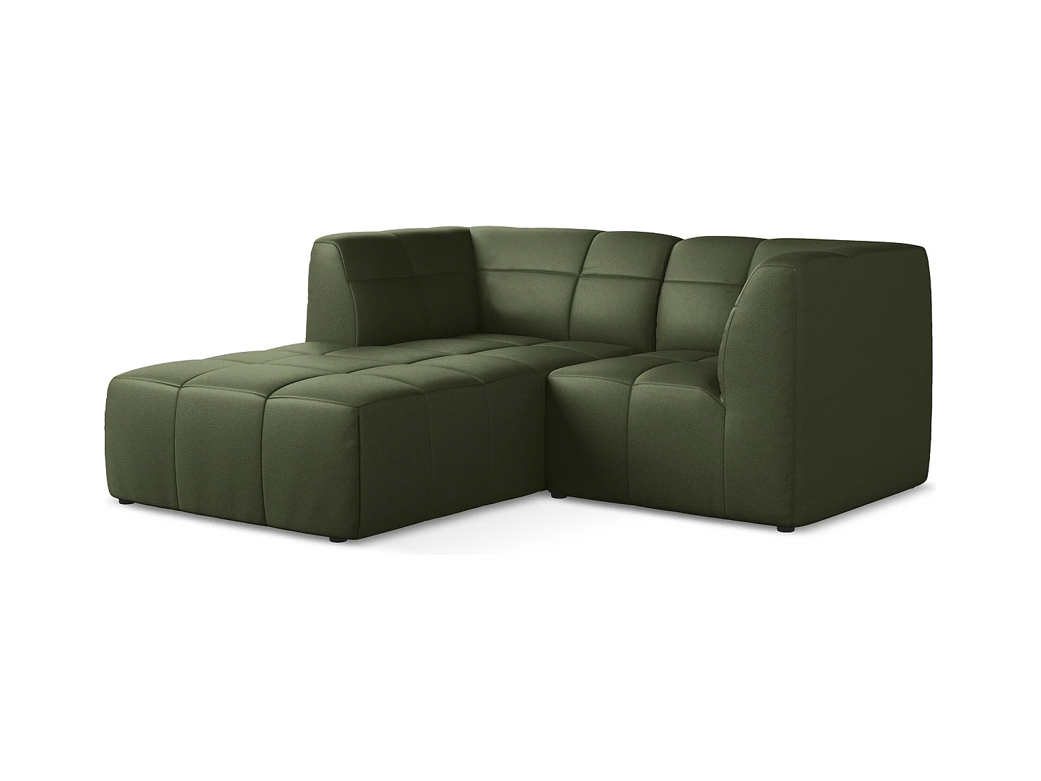 2,5-Sitzer Modulares Ecksofa - Ecke Links - Kunstleder - Grün - ALOHA