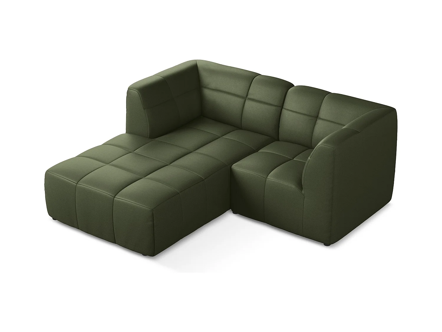 2,5-Sitzer Modulares Ecksofa - Ecke Links - Kunstleder - Grün - ALOHA