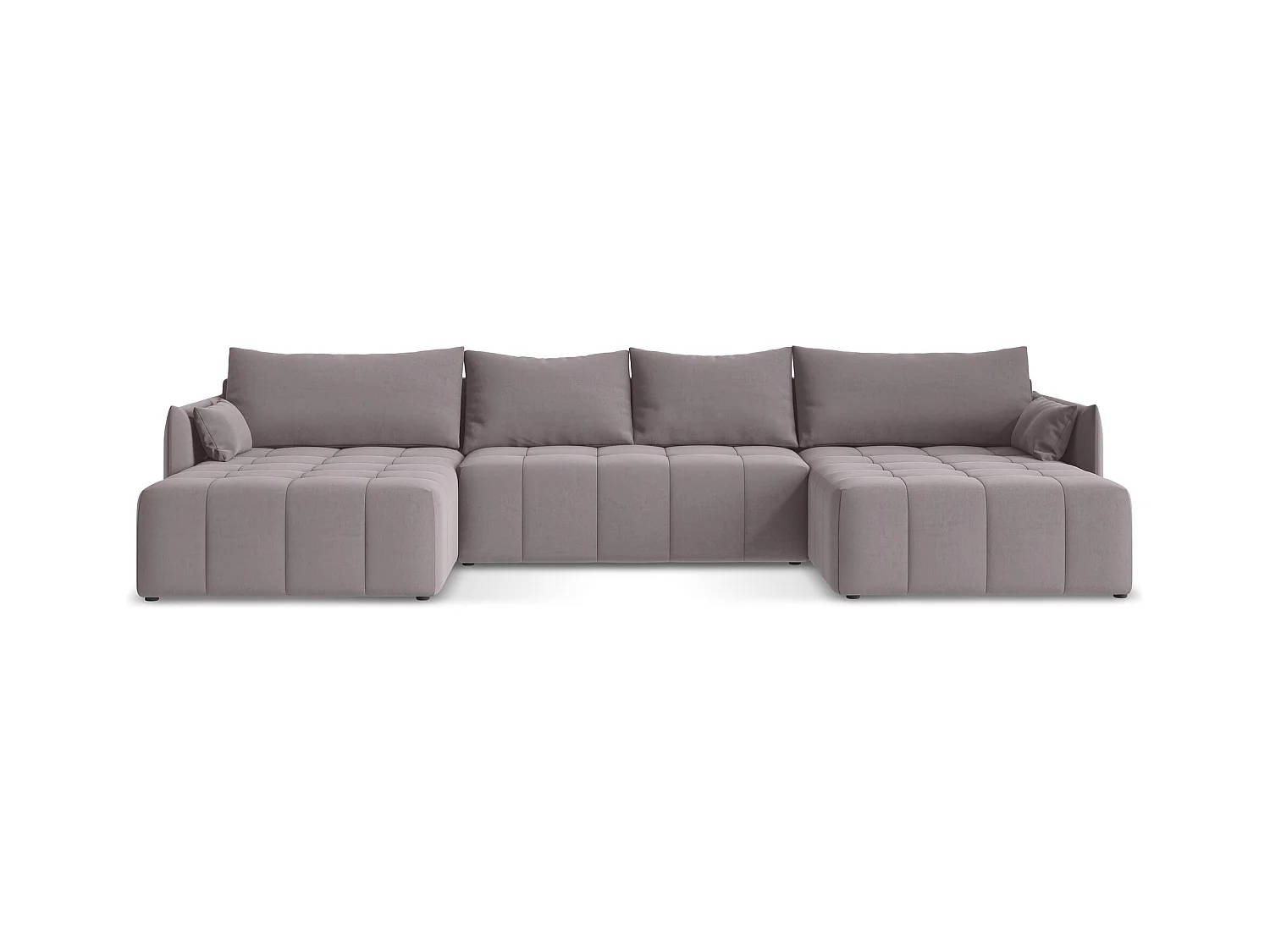 Panoramische hoekbank van lavendel velours - MOKU