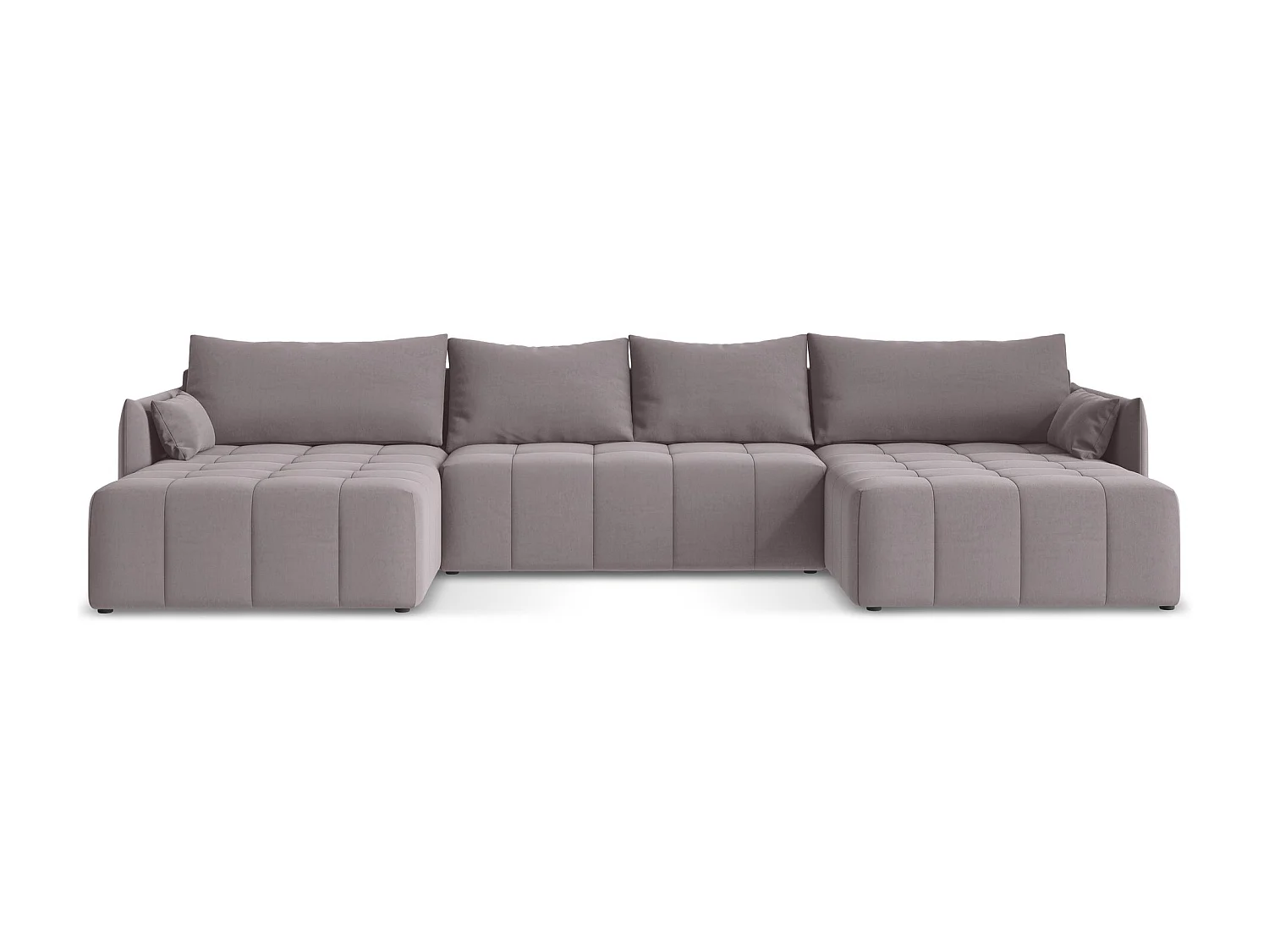 Canapé panoramique 5 places en velours - lavande - MOKU