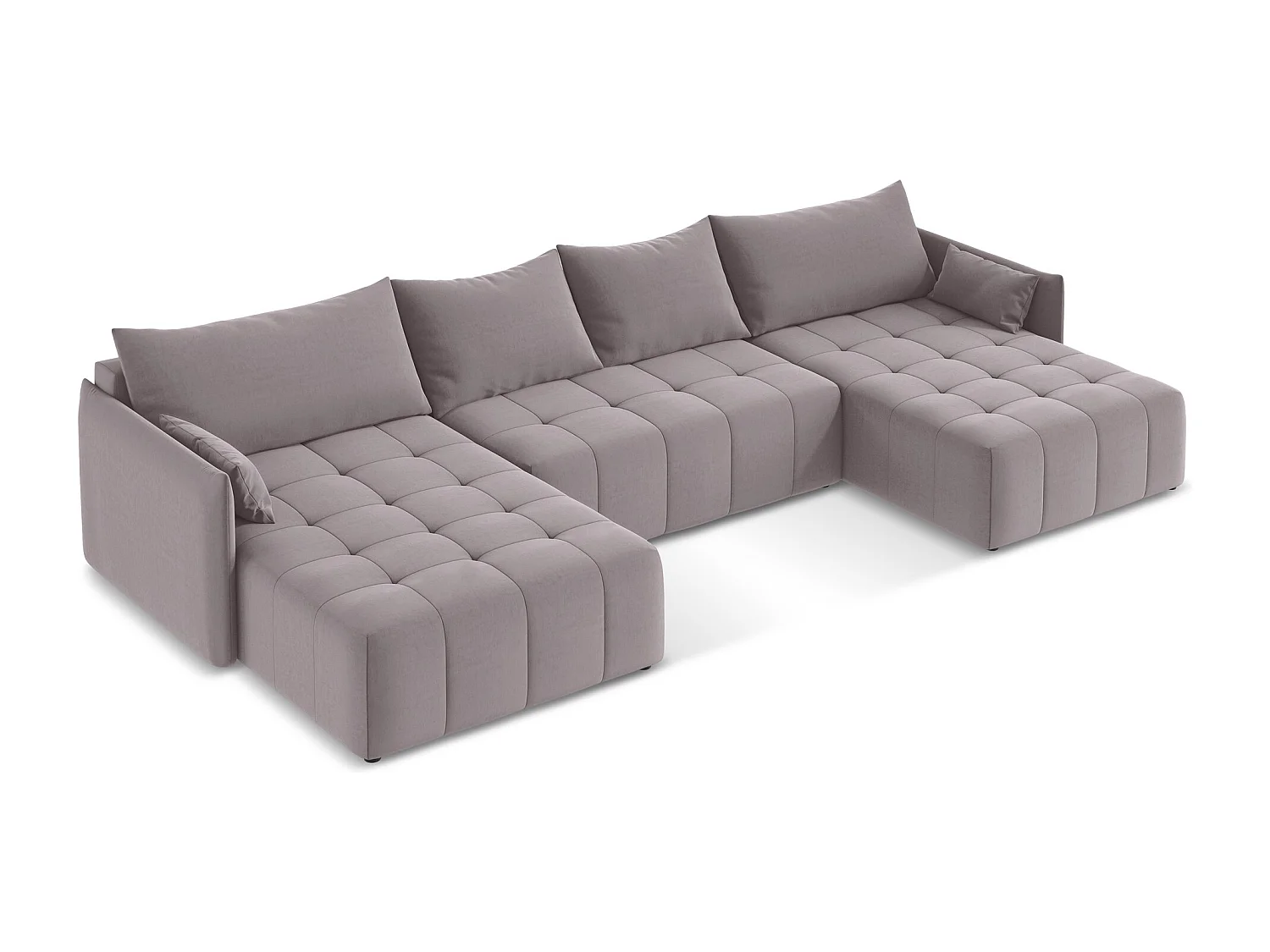 Canapé panoramique 5 places en velours - lavande - MOKU