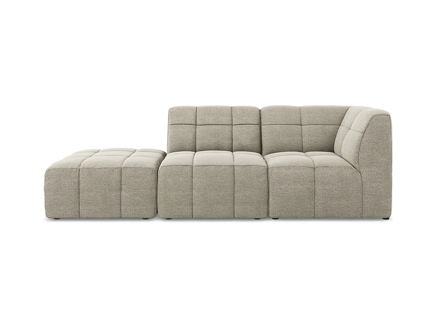 3-Sitzer Modulares Ecksofa - Ecke Links - Bouclé - Taupe - ALOHA