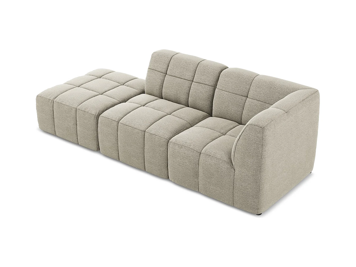 3-Sitzer Modulares Ecksofa - Ecke Links - Bouclé - Taupe - ALOHA