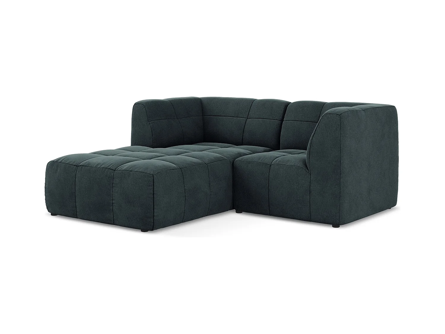 Narożnik lewostronny - z tkaniny welwetowej - morski - ALOHA