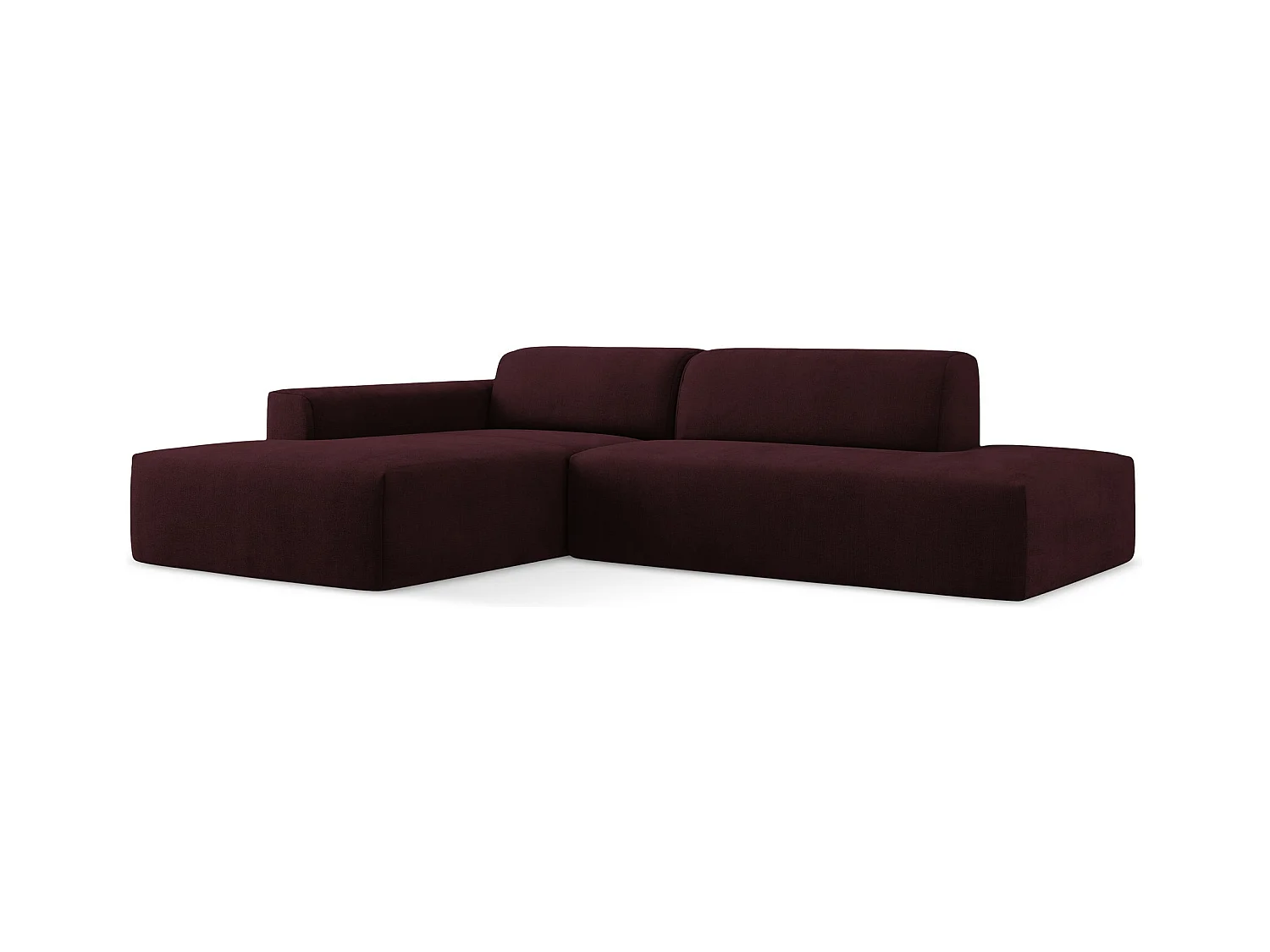 3-Sitzer Modulares Ecksofa - Ecke Rechts - Strukturstoff - Rotwein - KELI