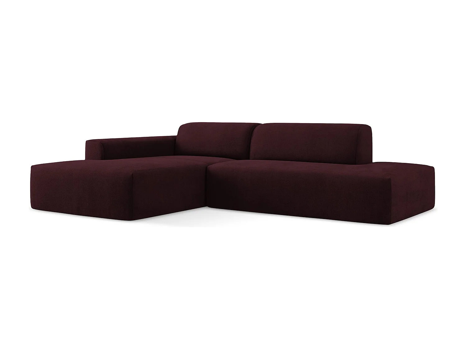 Narożnik prawostronny - z tkaniny strukturalnej - bordo - KELI