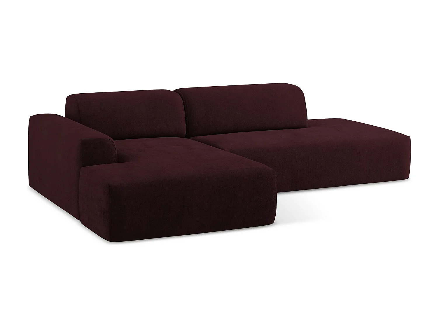 Narożnik prawostronny - z tkaniny strukturalnej - bordo - KELI