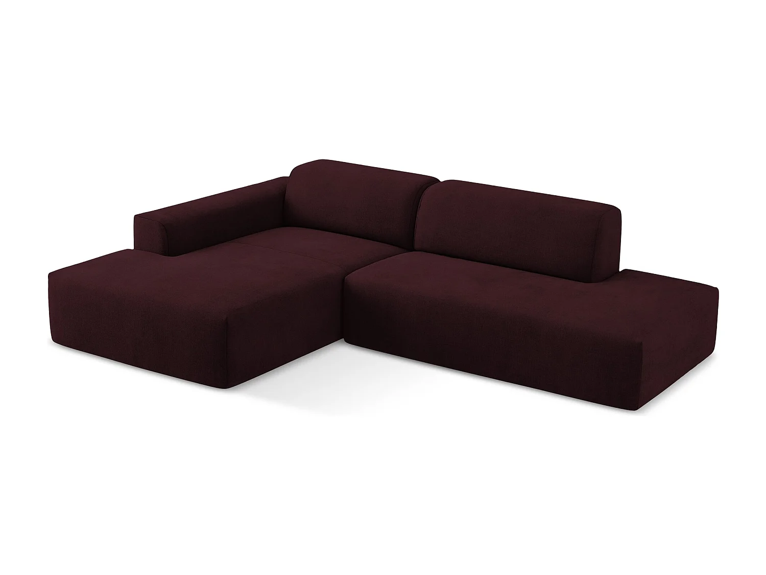 Narożnik prawostronny - z tkaniny strukturalnej - bordo - KELI