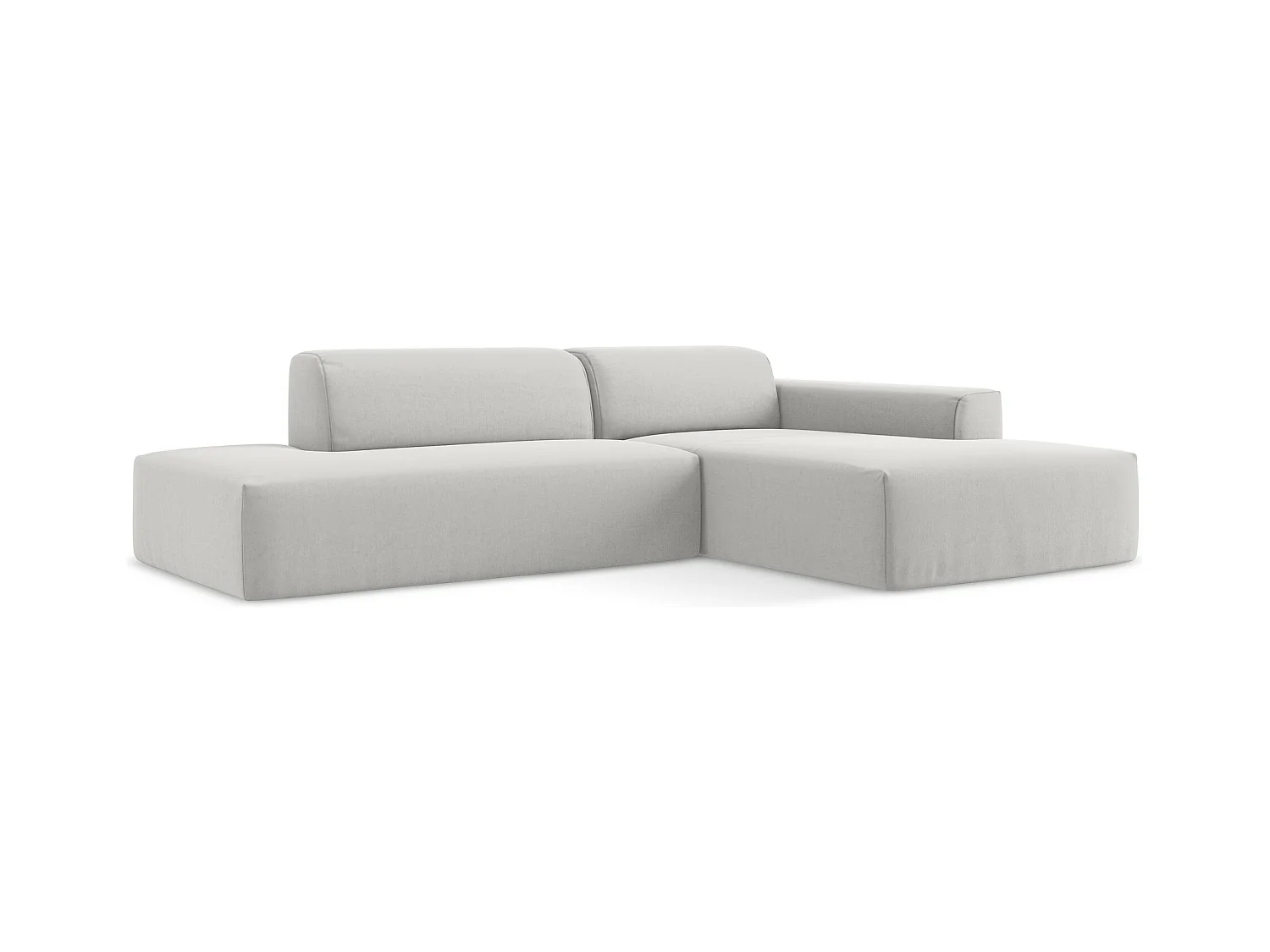 Canapé d'angle 3 places modulaire gauche en velours - argent - KELI