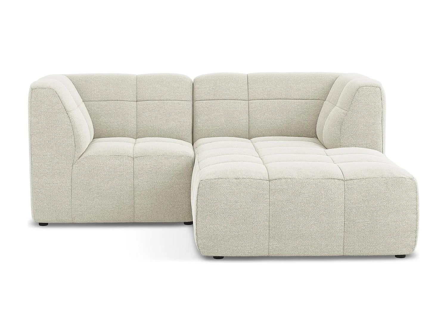 Modulaire hoekbank rechts van zand bouclé - ALOHA