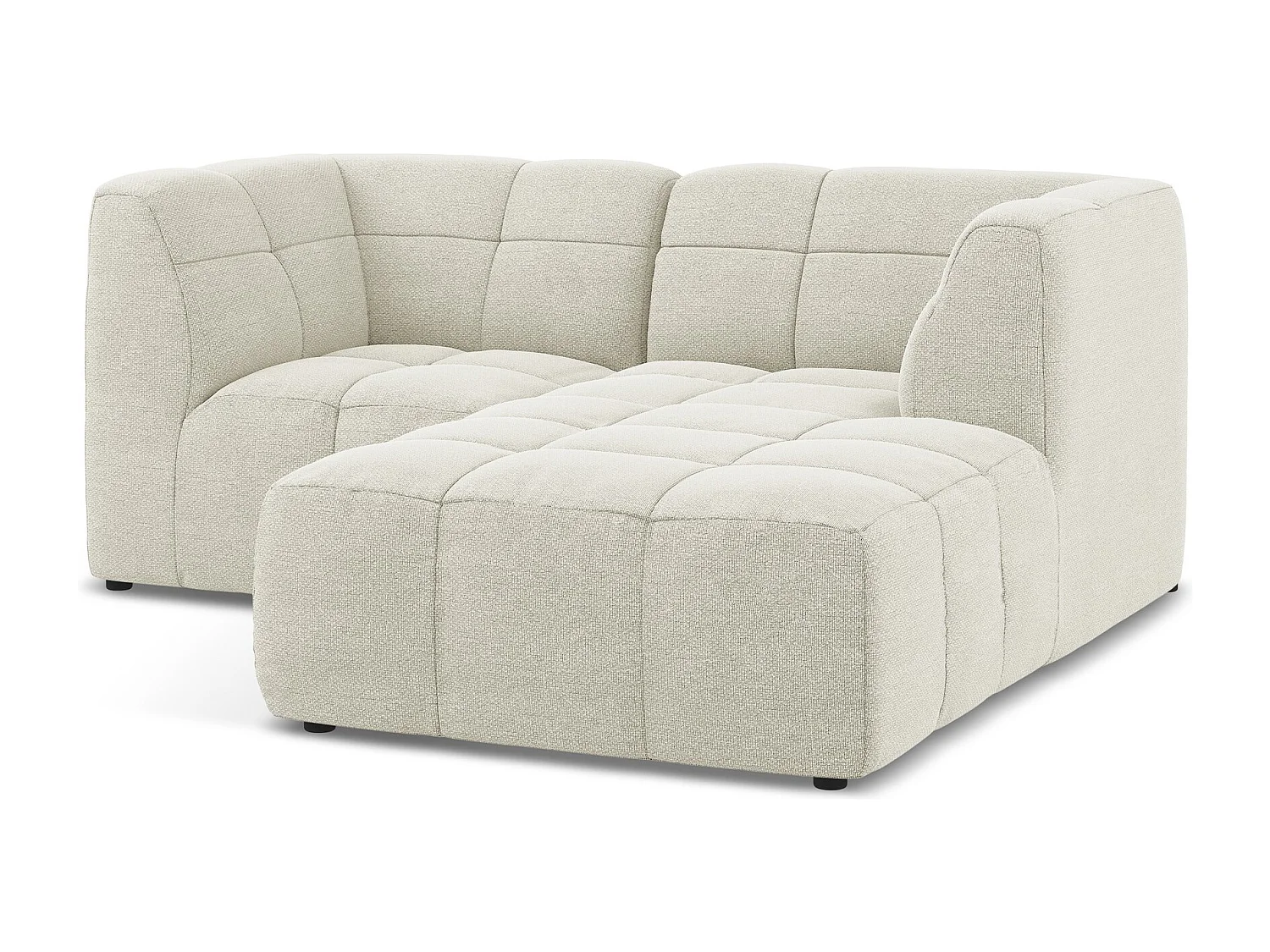 Modulaire hoekbank rechts van zand bouclé - ALOHA