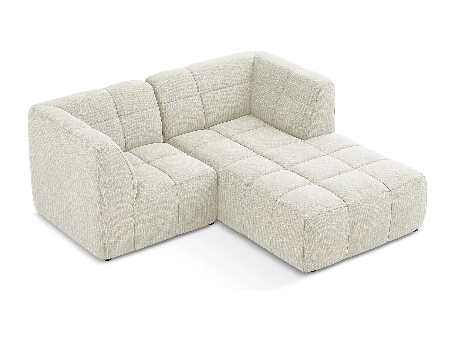 Modulaire hoekbank rechts van zand bouclé - ALOHA