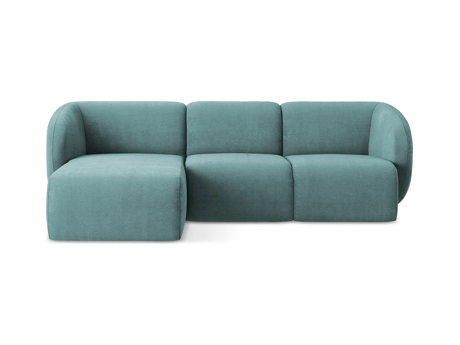 Canapé d'angle 3 places modulaire gauche en tissu chenille - jeans - LANI