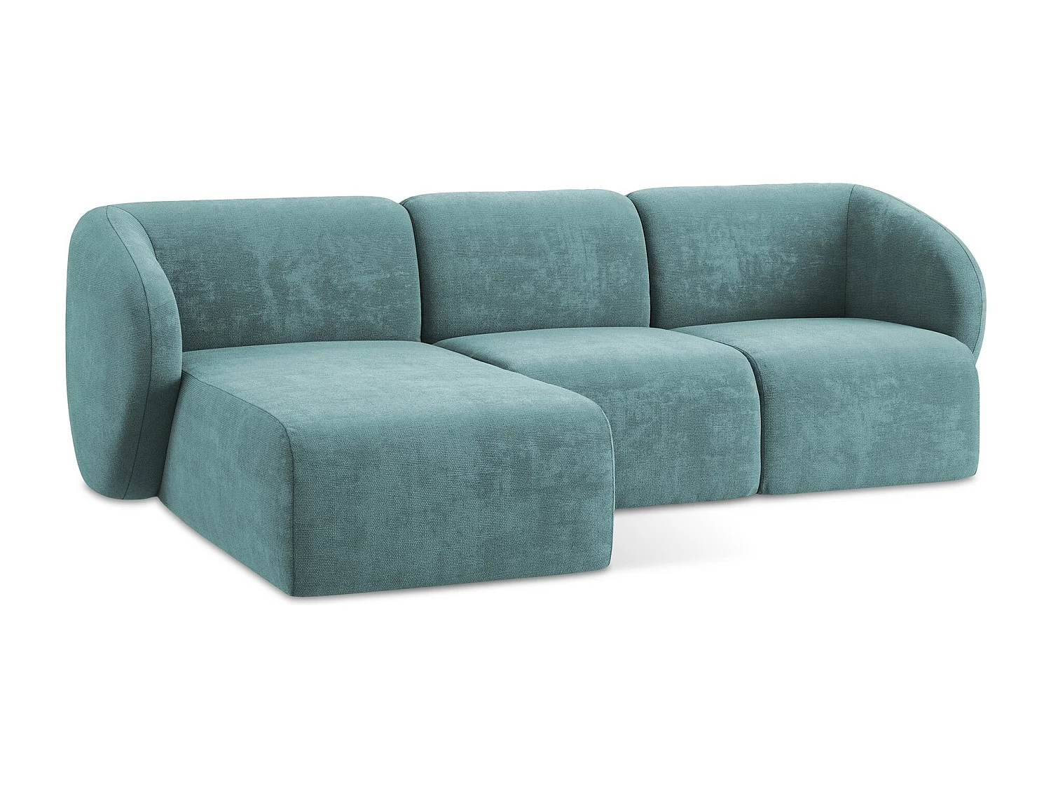 3-Sitzer Modulares Ecksofa - Ecke Links - Chenille - Jeans - LANI